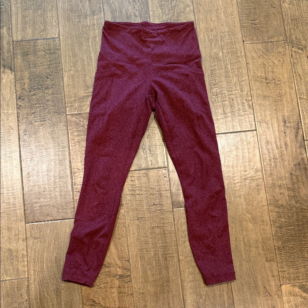 High-Waisted Burgundy Leggings